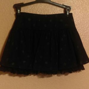 Knitworks black ruffled skort